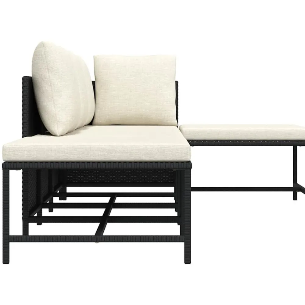 vidaXL Set de sofás de jardín 5 pzas y cojines ratán sintético Negro Discount