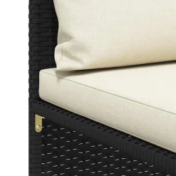 vidaXL Set de sofás de jardín 5 pzas y cojines ratán sintético Negro Discount