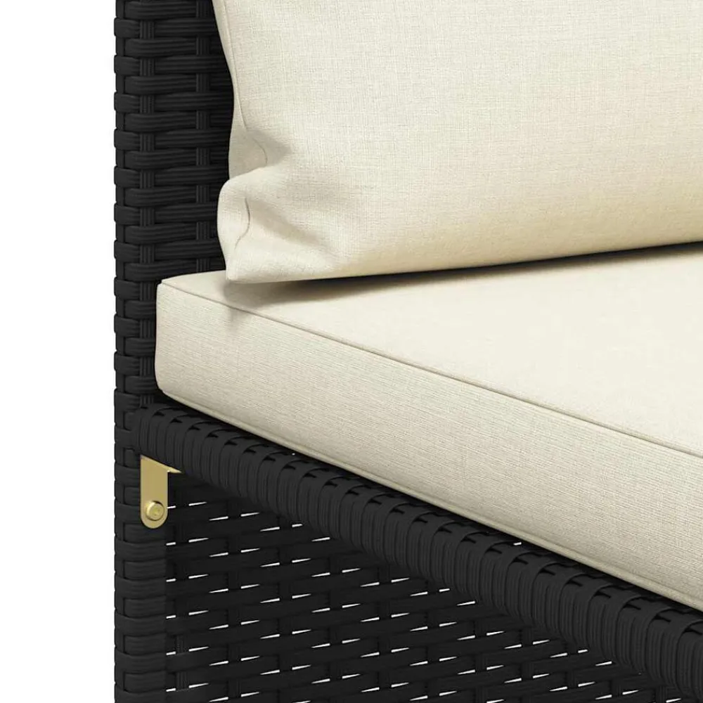 vidaXL Set de sofás de jardín 5 pzas y cojines ratán sintético Negro Discount