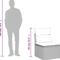vidaXL Muebles De Jardín-Set de sofás de jardín y cojines 13 pzas ratán sintético gris