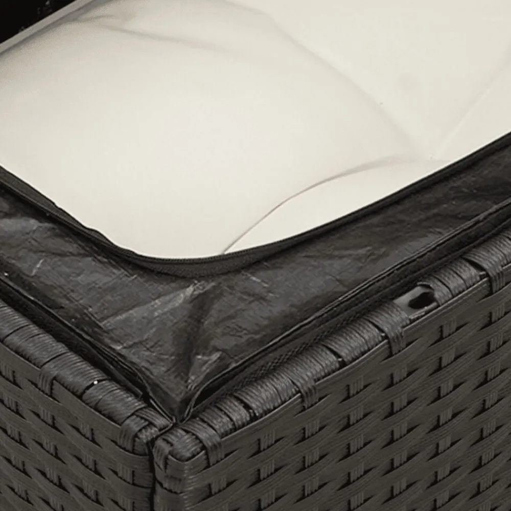 vidaXL Muebles De Jardín-Set de sofás de jardín 8 piezas y cojines ratán sintético negro