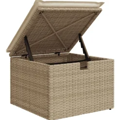vidaXL Set de sofás de jardín 9 pzas con cojines ratán sintético beige beige y crema Sale