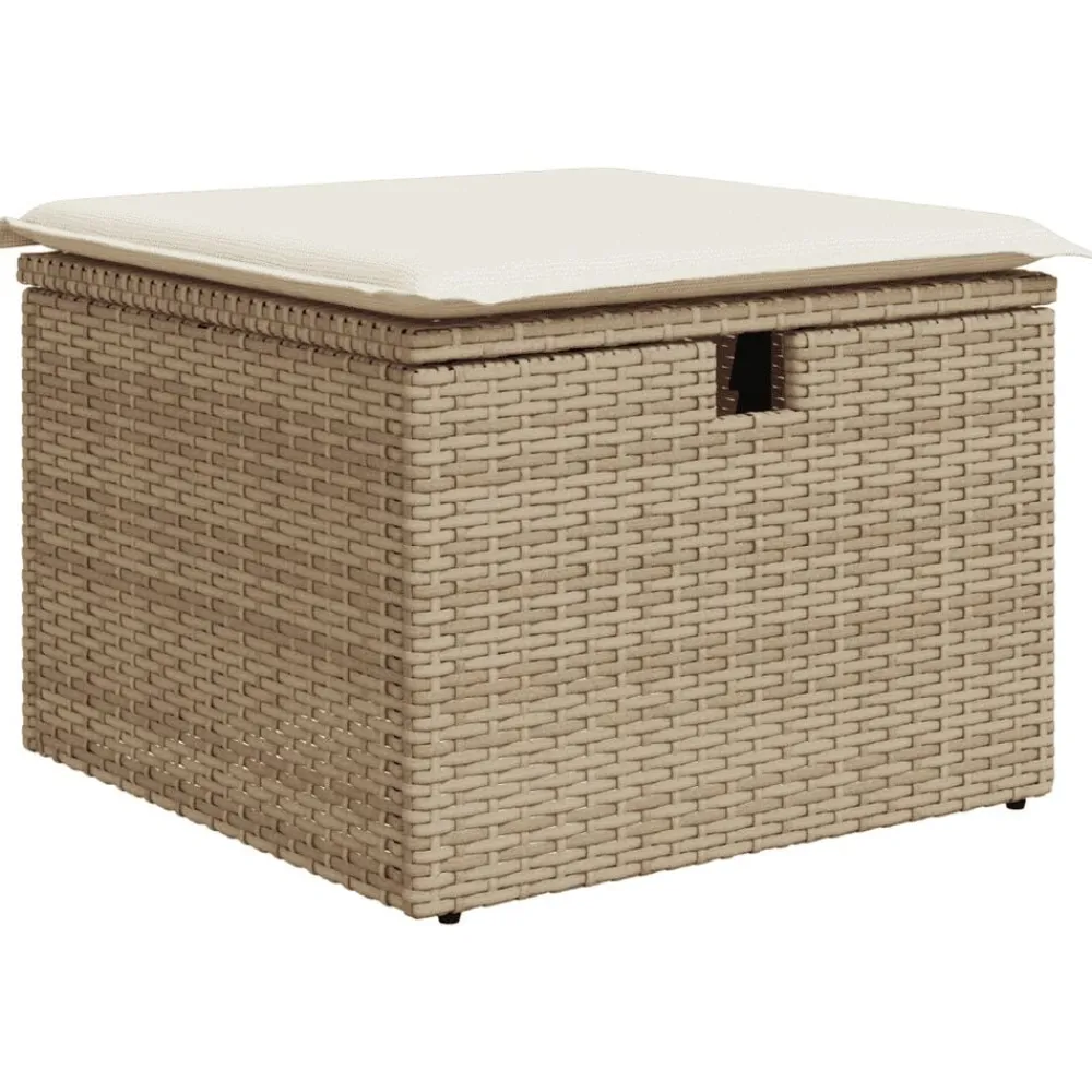 vidaXL Set de sofás de jardín 9 pzas con cojines ratán sintético beige beige y crema Sale