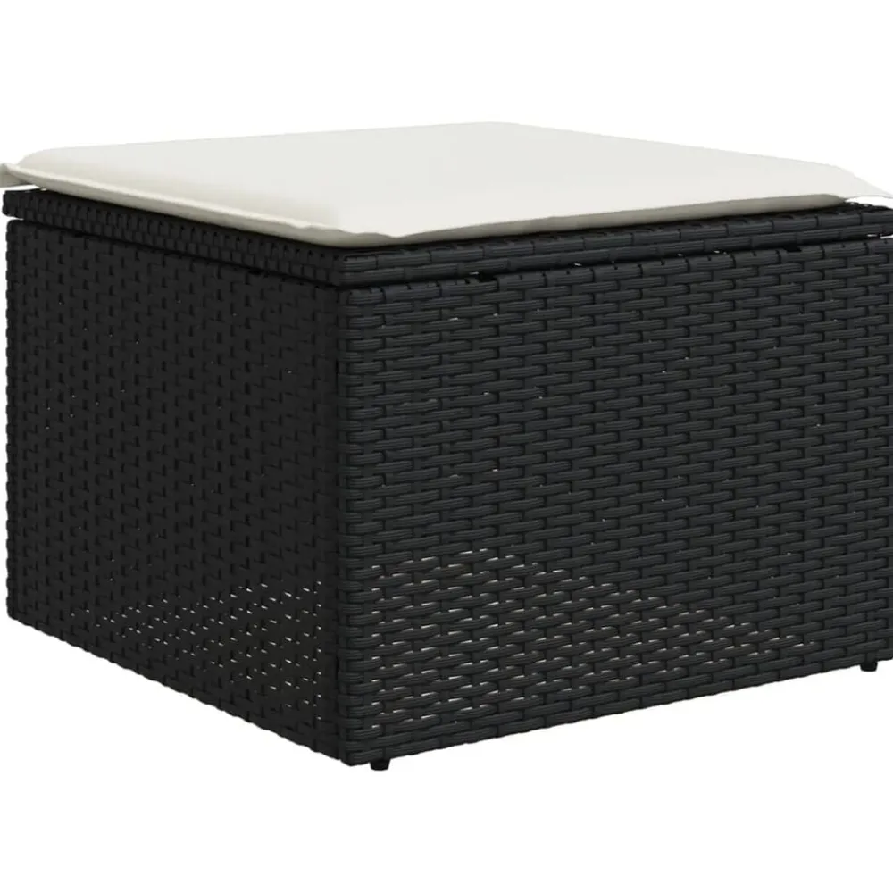 vidaXL Muebles De Jardín-Set de sofás de jardín 6 piezas y cojines ratán sintético negro
