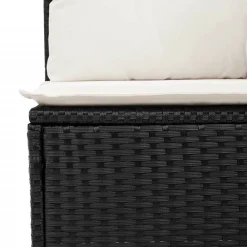 vidaXL Muebles De Jardín-Set de sofás de jardín 6 piezas y cojines ratán sintético negro