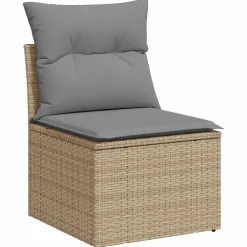 vidaXL Set de sofás de jardín 11pzas con cojines ratán sintético beige beige y gris claro Best