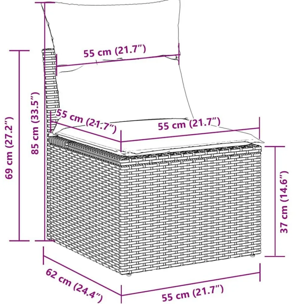 vidaXL Muebles De Jardín-Set de sofás de jardín y cojines 8 piezas ratán sintético beige