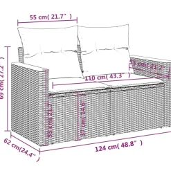 vidaXL Muebles De Jardín-Set de sofás de jardín 8 piezas y cojines ratán sintético negro