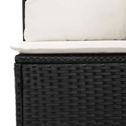 vidaXL Muebles De Jardín-Set de sofás de jardín 8 piezas y cojines ratán sintético negro