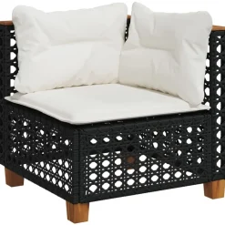 vidaXL Muebles De Jardín-Set de sofás de jardín 6 piezas y cojines ratán sintético