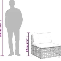 vidaXL Muebles De Jardín-Set de sofás de jardín 6 piezas y cojines ratán sintético