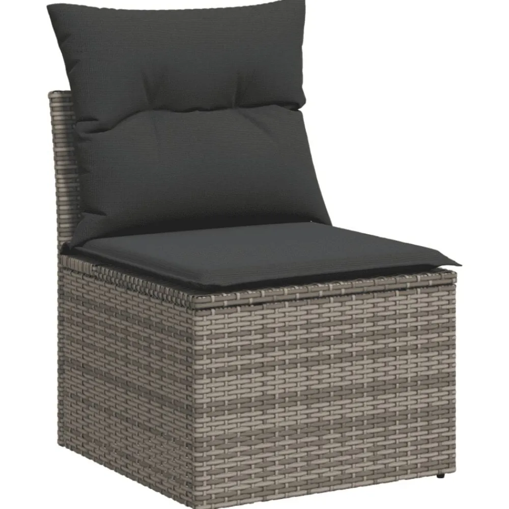 vidaXL Set de sofás de jardín 8 pzas y cojines ratán sintético Gris Hot