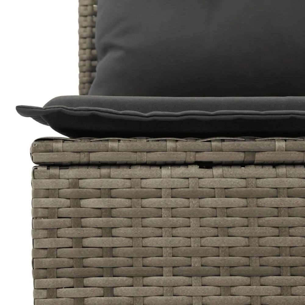 vidaXL Set de sofás de jardín 8 pzas y cojines ratán sintético Gris Hot