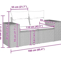 vidaXL Muebles De Jardín-Set de sofás de jardín 6 piezas y cojines ratán sintético