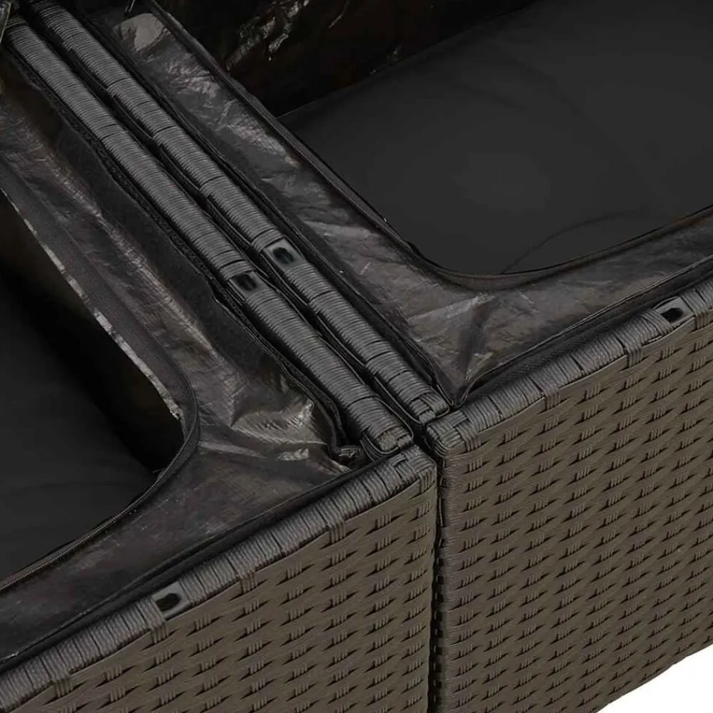 vidaXL Muebles De Jardín-Set de sofás de jardín 6 piezas y cojines ratán sintético