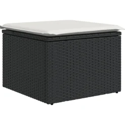 vidaXL Muebles De Jardín-Set de sofás de jardín 8 piezas y cojines ratán sintético negro