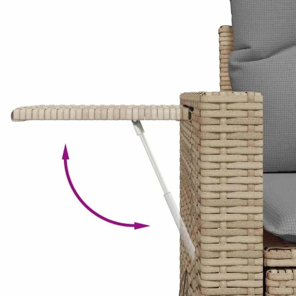 vidaXL Muebles De Jardín-Set de sofás de jardín y cojines 8 piezas ratán sintético beige