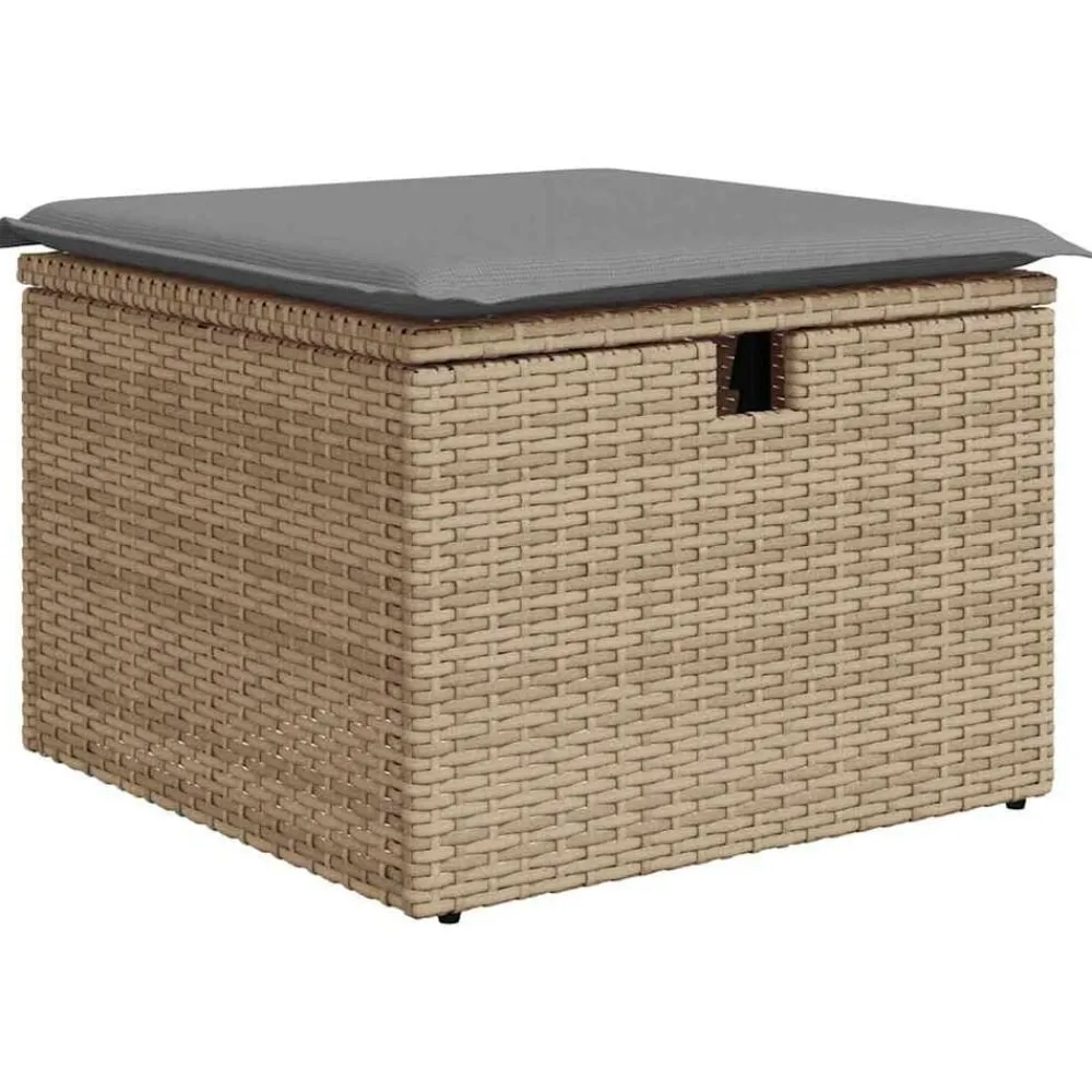 vidaXL Muebles De Jardín-Set de sofás de jardín y cojines 8 piezas ratán sintético beige