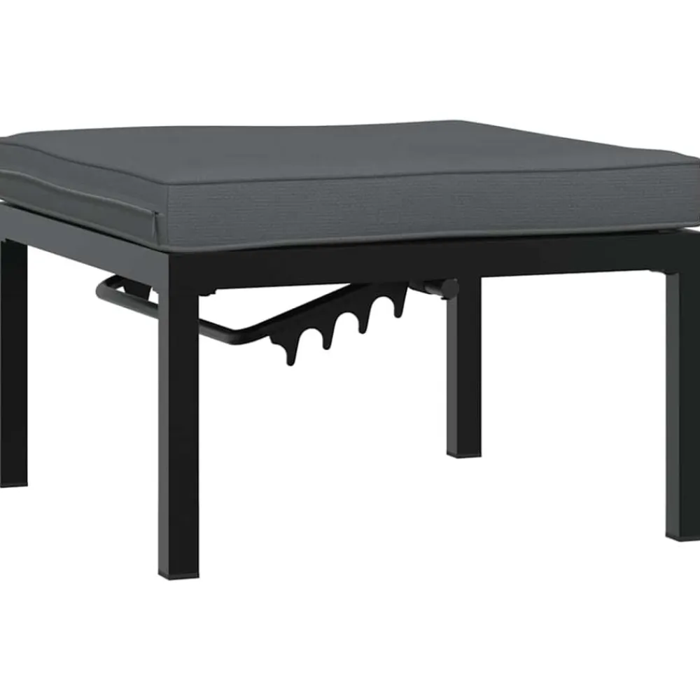 vidaXL Muebles De Jardín-Set de sofás de jardín con cojines 5 piezas aluminio negro