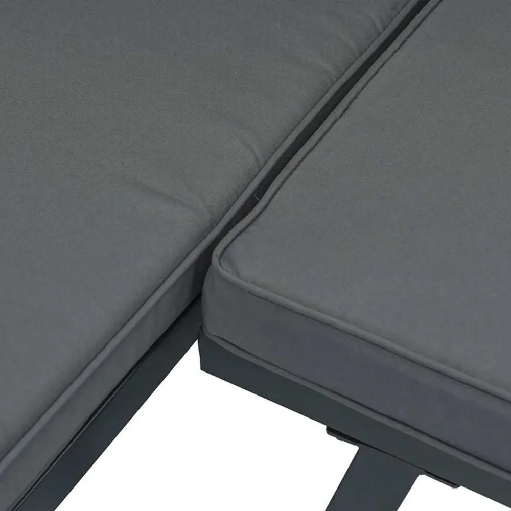 vidaXL Muebles De Jardín-Set de sofás de jardín con cojines 5 piezas aluminio negro
