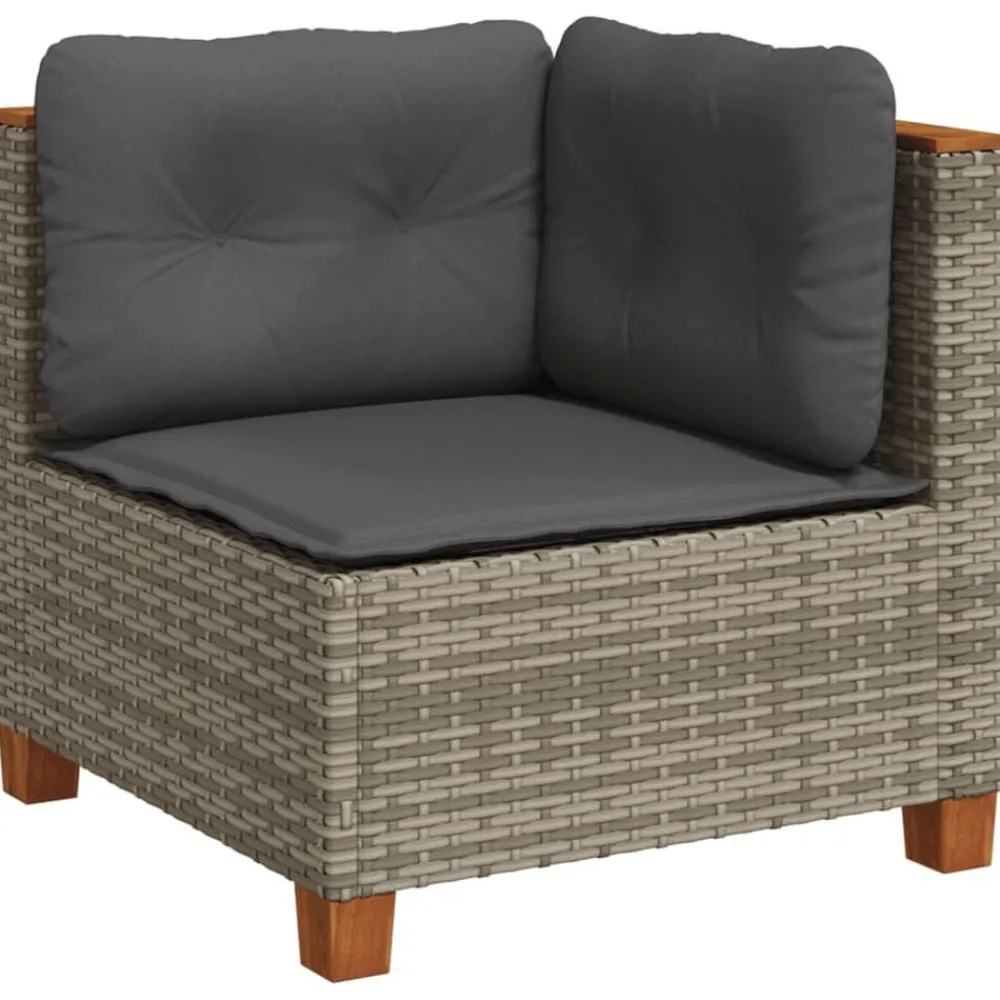vidaXL Set de sofás de jardín 11 pzas y cojines ratán sintético Gris Discount