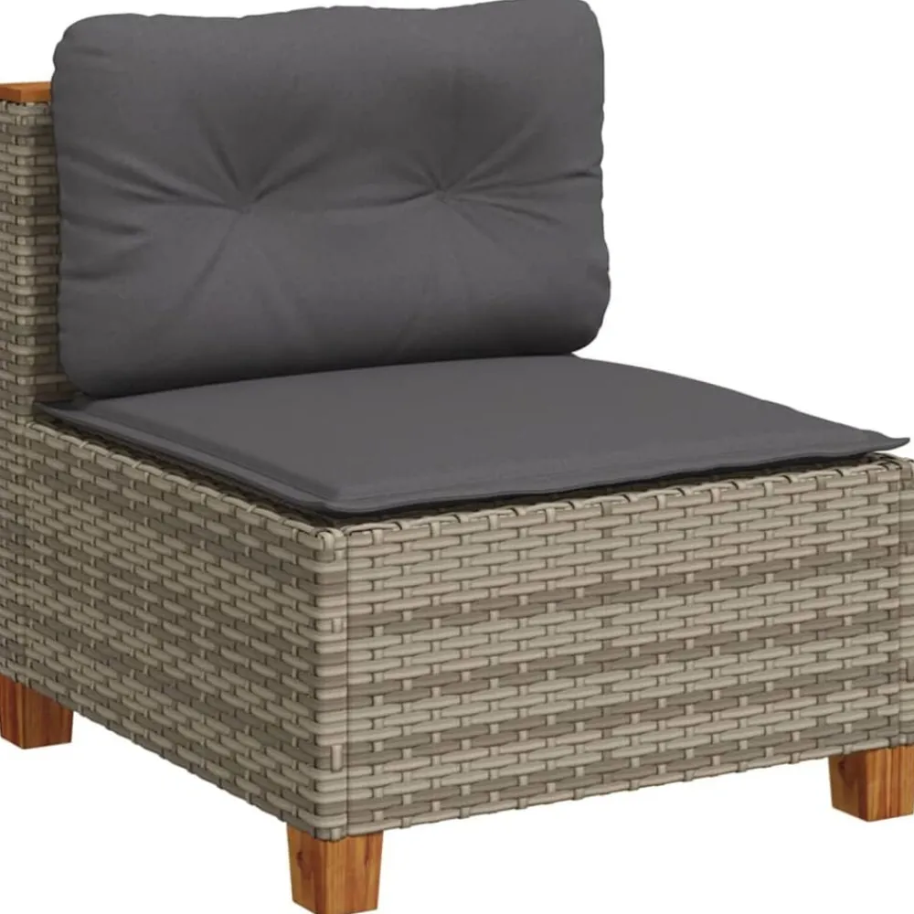 vidaXL Set de sofás de jardín 11 pzas y cojines ratán sintético Gris Discount