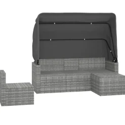 vidaXL Muebles De Jardín-Set de sofás de jardín 4 pzas y cojines ratán sintético