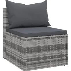 vidaXL Muebles De Jardín-Set de sofás de jardín 4 pzas y cojines ratán sintético