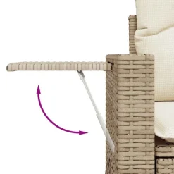 vidaXL Muebles De Jardín-Set de sofás de jardín y cojines 8 piezas ratán sintético beige