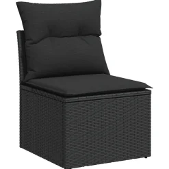 vidaXL Set de sofás de jardín 6 piezas y cojines ratán sintético Negro Hot