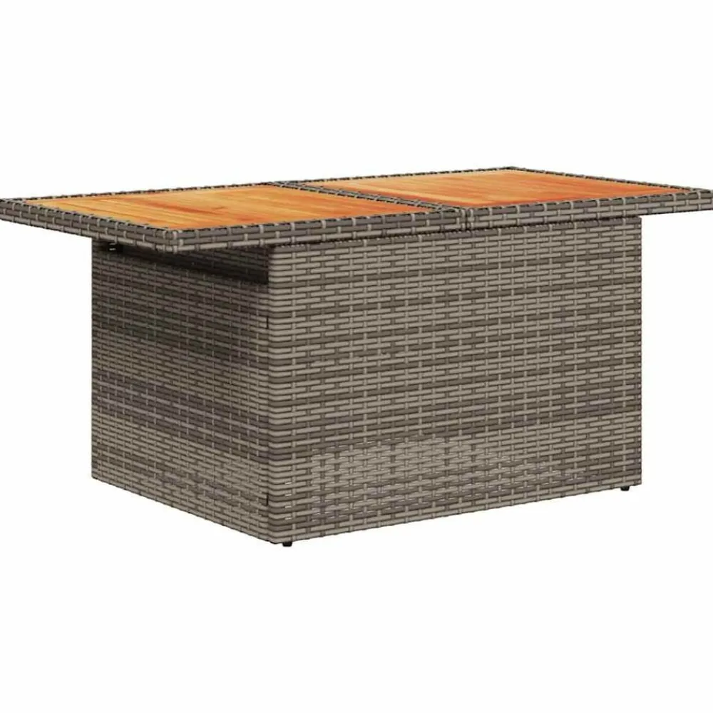 vidaXL Muebles De Jardín-Set de sofás de jardín y cojines 10 pzas ratán sintético gris
