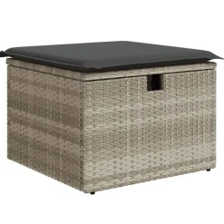 vidaXL Muebles De Jardín-Set de sofás de jardín 4 pzas y cojines ratán sintético gris