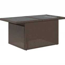 vidaXL Set de sofás de jardín 9 pzas y cojines ratán sintético marrón Marrón y crema Sale