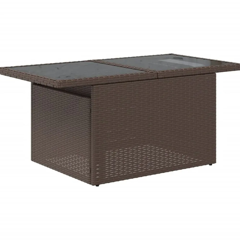 vidaXL Set de sofás de jardín 9 pzas y cojines ratán sintético marrón Marrón y crema Sale