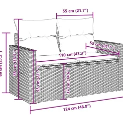 vidaXL Set de sofás de jardín 7 pzas con cojines ratán sintético Gris Sale