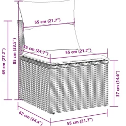 vidaXL Set de sofás de jardín 7 pzas con cojines ratán sintético Gris Sale