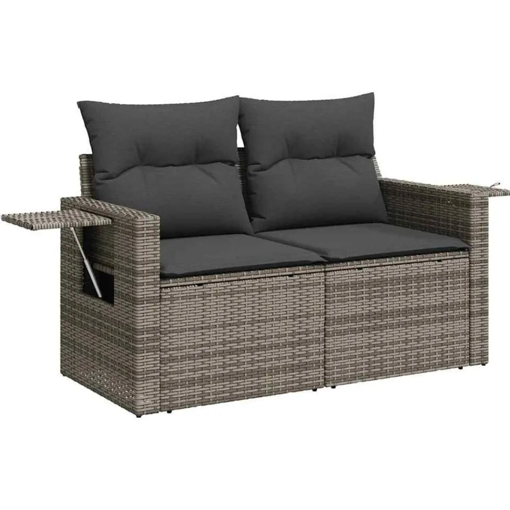 vidaXL Set de sofás de jardín 7 pzas con cojines ratán sintético Gris Sale