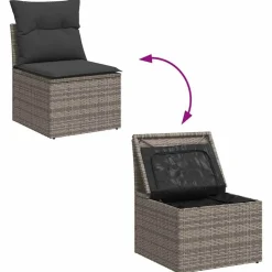 vidaXL Set de sofás de jardín 7 pzas con cojines ratán sintético Gris Sale