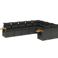vidaXL Muebles De Jardín-Set de sofás de jardín 8 piezas y cojines ratán sintético