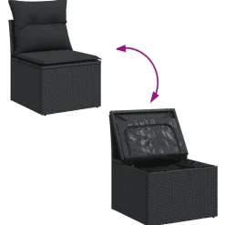 vidaXL Muebles De Jardín-Set de sofás de jardín 8 piezas y cojines ratán sintético