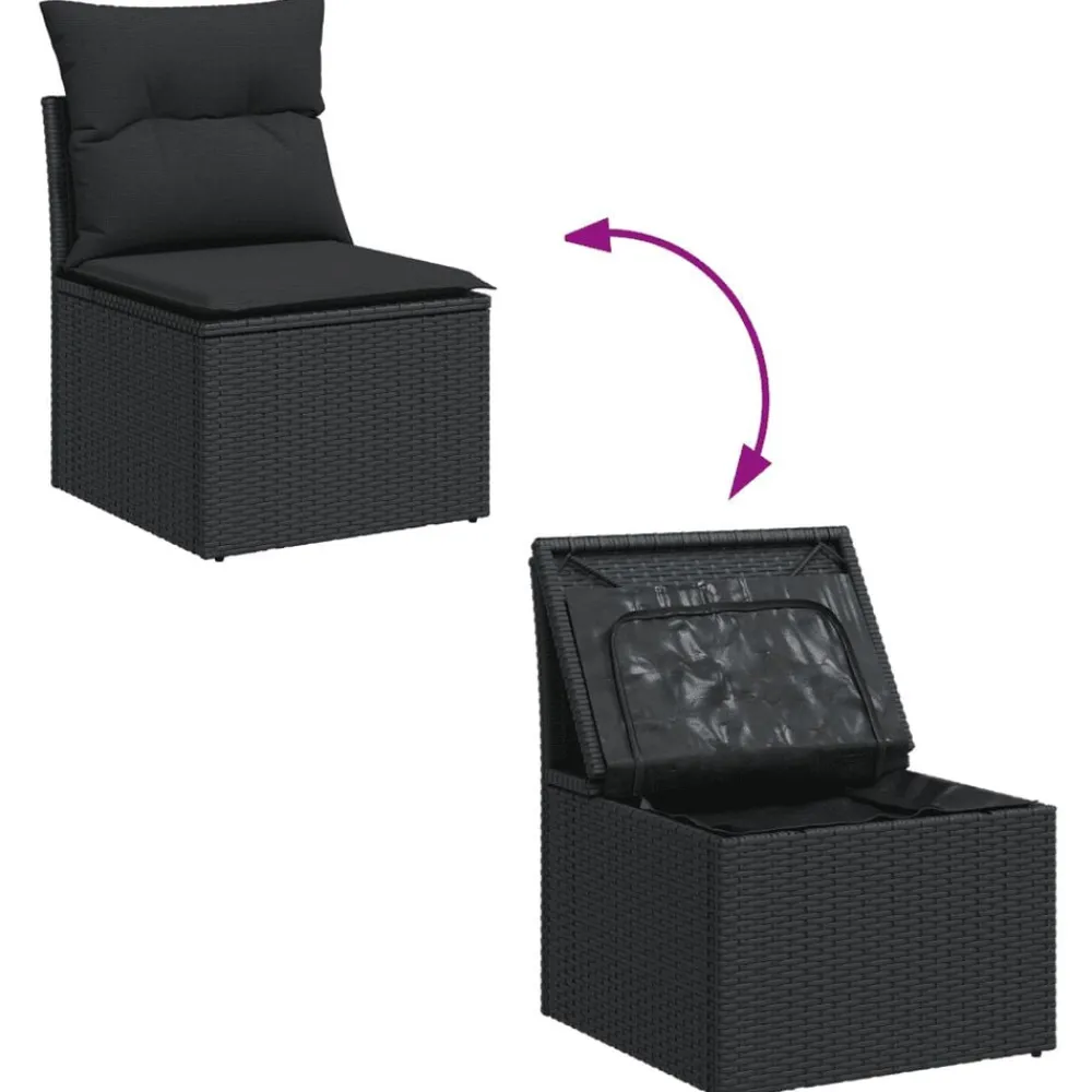 vidaXL Muebles De Jardín-Set de sofás de jardín 8 piezas y cojines ratán sintético