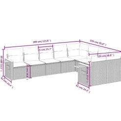 vidaXL Muebles De Jardín-Set de sofás de jardín 8 piezas y cojines ratán sintético