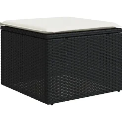 vidaXL Muebles De Jardín-Set de sofás de jardín 7 pzas con cojines ratán sintético negro