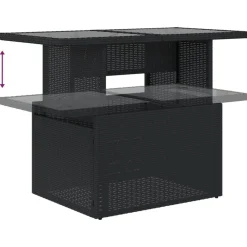 vidaXL Muebles De Jardín-Set de sofás de jardín 7 pzas con cojines ratán sintético negro