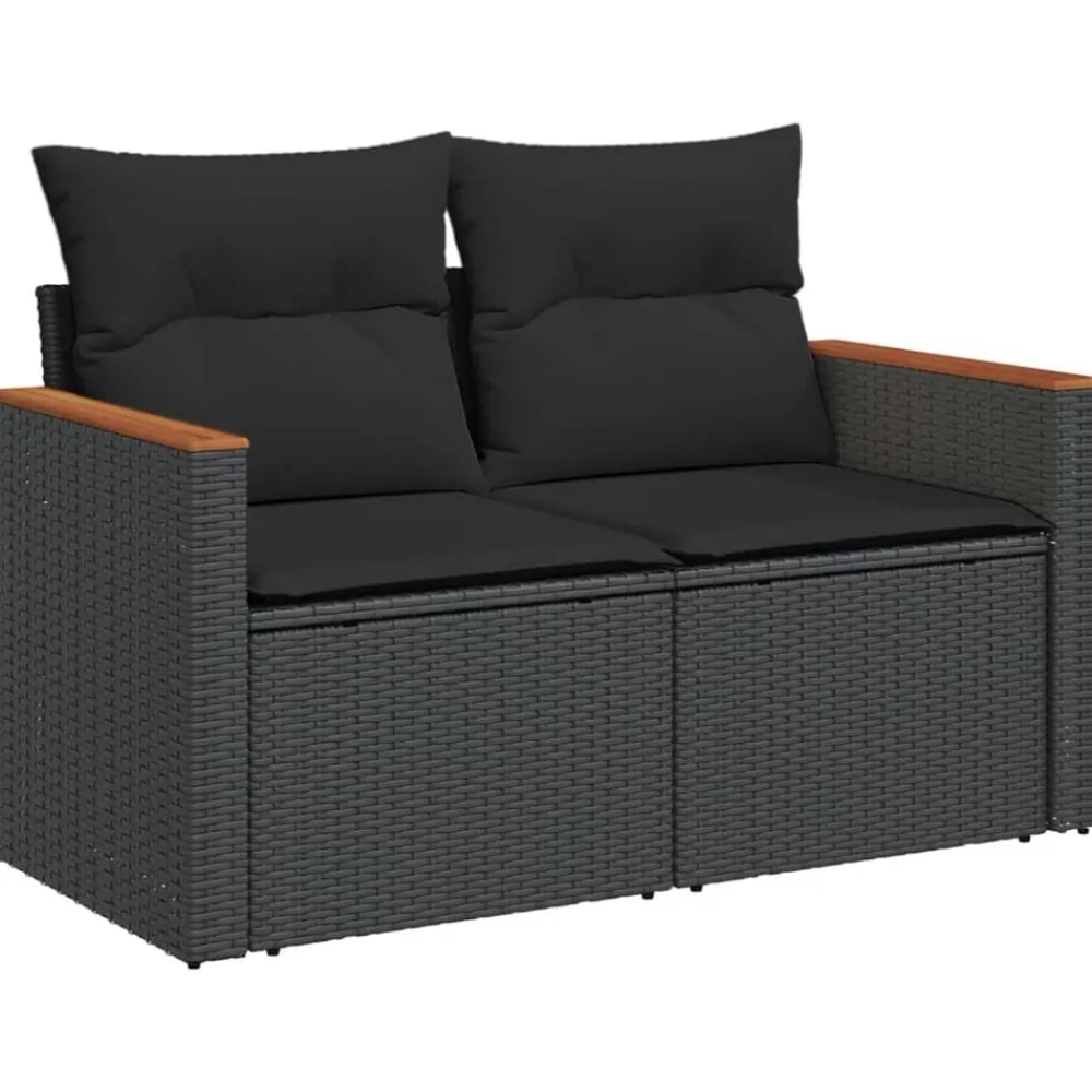 vidaXL Muebles De Jardín-Set de sofás de jardín 6 piezas y cojines ratán sintético