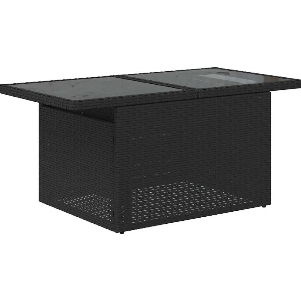 vidaXL Muebles De Jardín-Set de sofás de jardín 10 pzas cojines ratán sintético negro