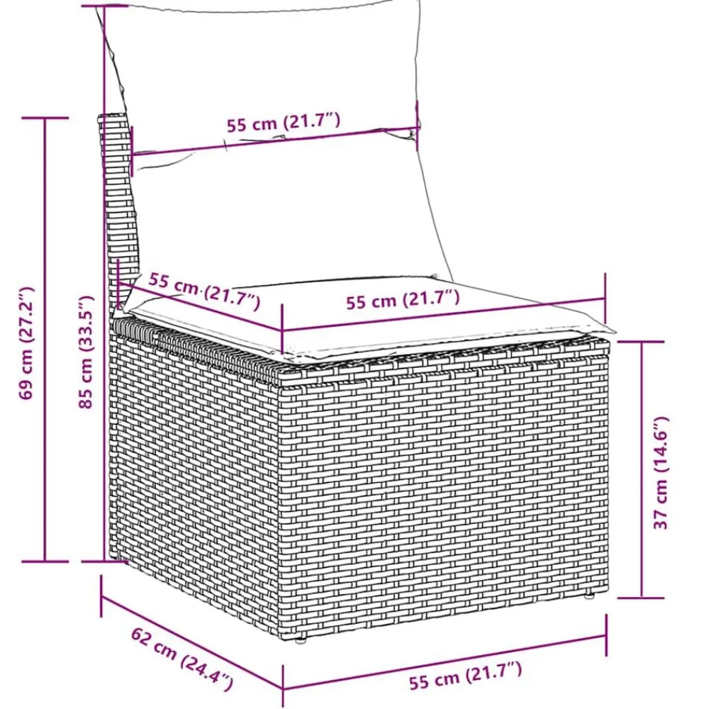 vidaXL Muebles De Jardín-Set de sofás de jardín 8 piezas y cojines ratán sintético negro