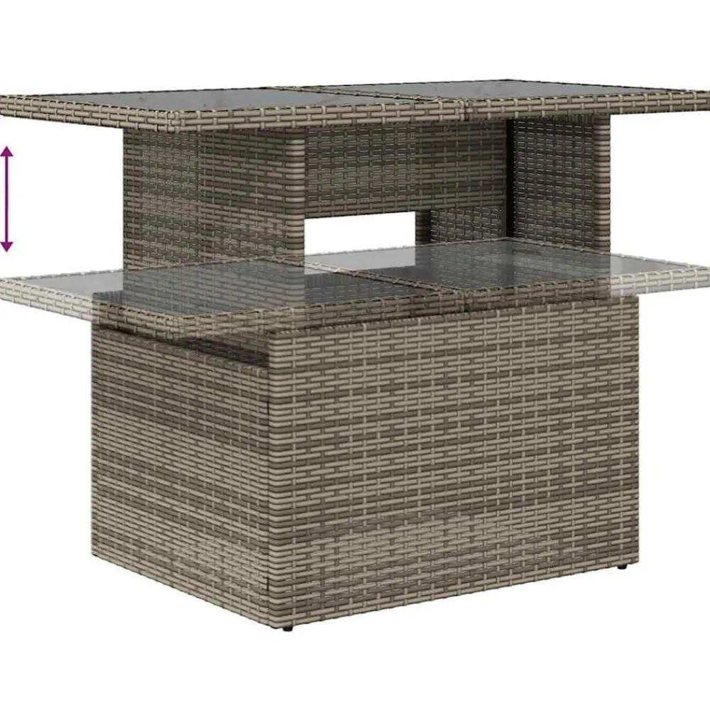 vidaXL Set de sofás de jardín 7 pzas con cojines ratán sintético Gris Discount