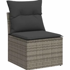 vidaXL Set de sofás de jardín 7 pzas con cojines ratán sintético Gris Discount
