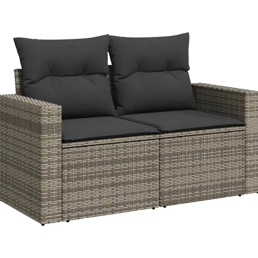 vidaXL Set de sofás de jardín 7 pzas con cojines ratán sintético Gris Discount